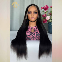 Mink Cambodian Hair 13x4 Frontal Straight Wave 200% density Wig NO.2 texture