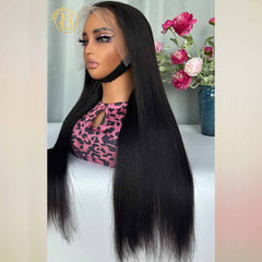 Mink Cambodian Hair 13x4 Frontal Straight Wave 200% density Wig NO.2 texture