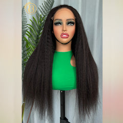 Mink Cambodian Hair 6x6 Frontal Kinky Straight Wave 200% density Wig NO.2 texture