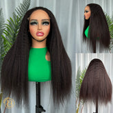 Mink Cambodian Hair 6x6 Frontal Kinky Straight Wave 200% density Wig NO.2 texture
