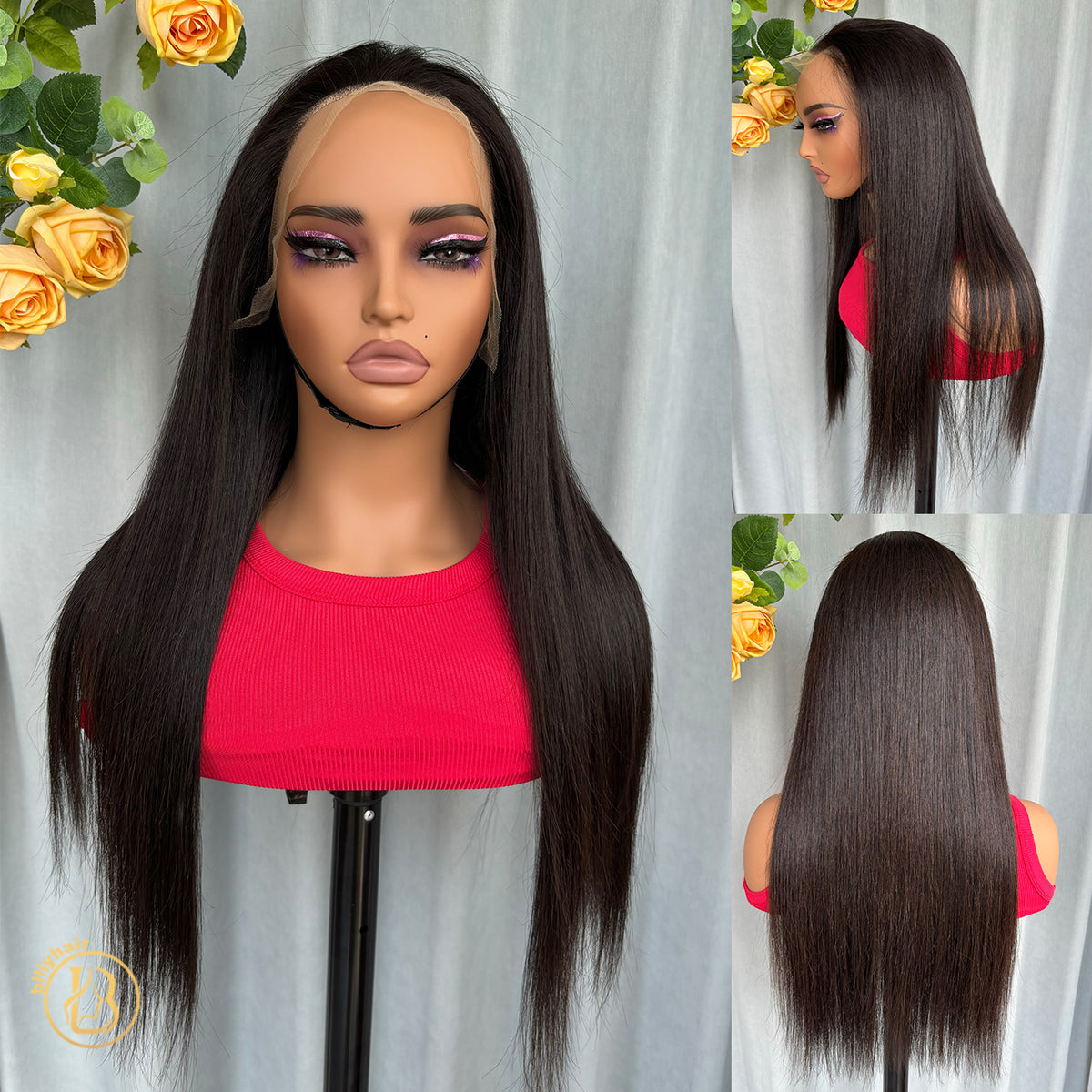 Vietnamese Raw Hair Wig   13x4 Frontal Straight  Wave 200% density Wig NO.2 texture