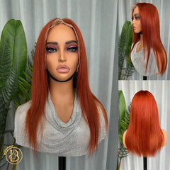 Biliy Hair #33 Colorful Wig 13x6 Frontal Straight  Wave 200% density Wig NO.2 texture