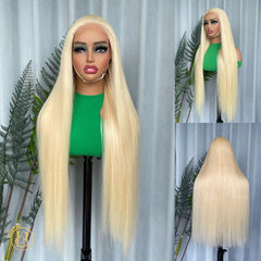 Biliy Hair 613 5x5  Wig  Staight Wave 4 bundles 220% density Wig NO.2 texture