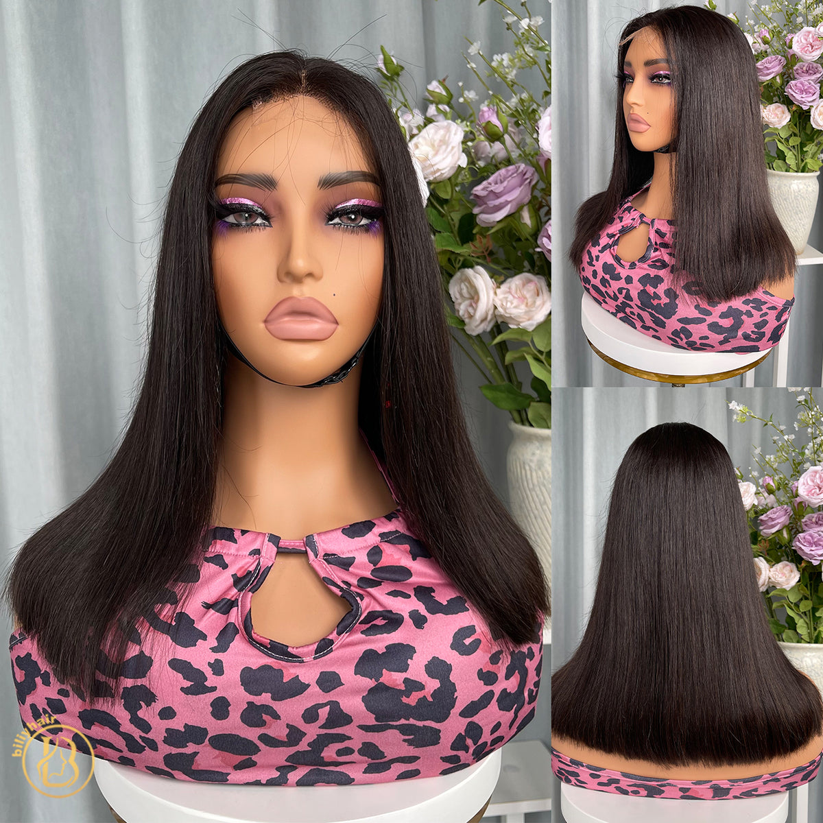 Biliy Hair 2x6 Straight BOB Wig  Human Hair Wave 180%-200% density Wig NO.2 texture