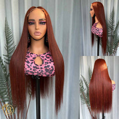Biliy Hair #33 Colorful Wig 5x5 Frontal Straight  Wave 200% density Wig NO.2 texture
