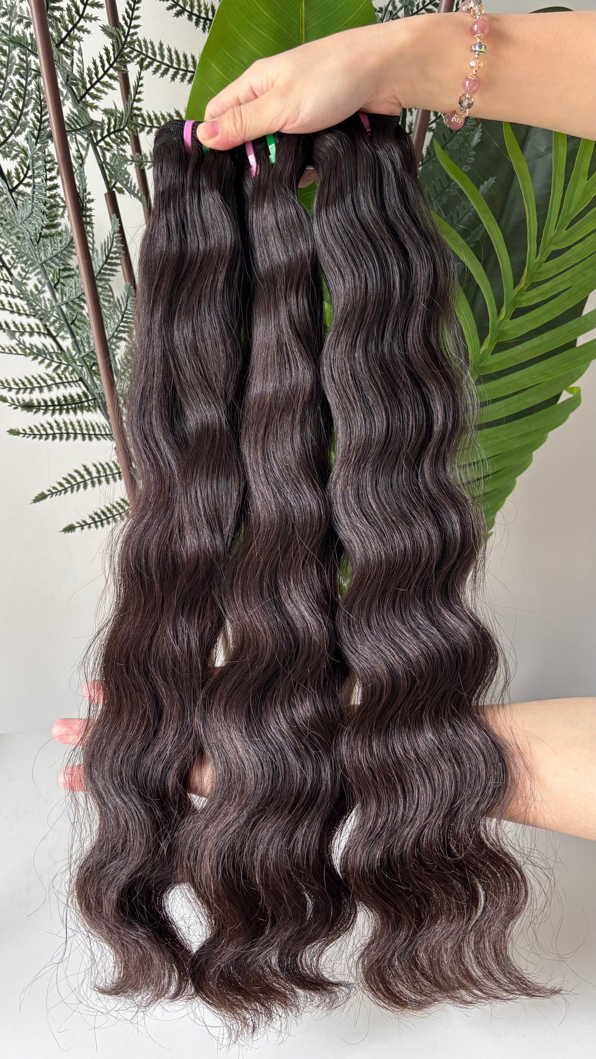 Vietnamese Raw Hair Double Drawn Nature Wave 3 Bundles